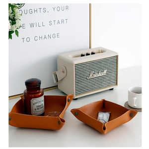 YY, venta al por mayor, bandeja de cuero de dos pisos, stock listo para llaves, monedas, teléfono, billetera y joyería en <span class=keywords><strong>cocina</strong></span> y sala de estar - Product Image 3
