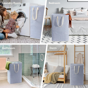 Không thấm nước freestanding vuông vải giặt cản trở lớn ráp giỏ với thực hiện xử lý cho phòng tắm quần áo lưu trữ - Product Image 5