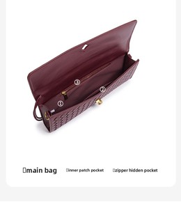 Sac à bandoulière accordéon en cuir tressé fait main pour femme, souple, imperméable, tendance, multi-usage, porté épaule ou croisé, idéal pour les soirées - Product Image 5