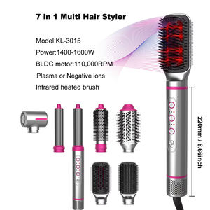 7 En 1 Hot Air Styler Negativo Iónico BLDC motor Multi Hair Styler infrarrojo Secador de pelo Cepillo con rizador de aire automático - Product Image 1