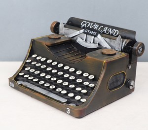 Typerwriter-modelo de vehículo de hierro, piezas de modelo, <span class=keywords><strong>bar</strong></span>, Accesorios retro de hierro para decoración del hogar - Product Image 1