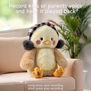 Tumama Kids Educativo Animal de peluche Juguetes electrónicos Repetición Cantando Hug Me Kiss Me Chick Juguete musical de peluche para niños pequeños de 36M - Product Image 3
