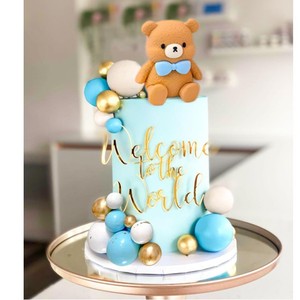 31 pezzi rosa blu orso torta decorazione blu papillon rosa abito rosa orso <span class=keywords><strong>per</strong></span> la decorazione della torta nuziale di compleanno - Product Image 5