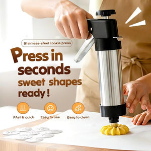 Stainless Steel Eco-Friendly 8+13 Pieces Cookies Press <b>Biscuit</b> Gun <b>Kit</b> <b>Decorating</b> Nozzle Melted Bean Baking Gun LM LM25551 - Product Image 2