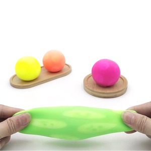 Wholesale Pink Green Emojiball TPR Soft Rubber Flour <b>Squeeze</b> Toy Stress Relief <b>Ball</b> 6cm 55g Custom Logo - Product Image 6
