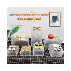 Aangepaste Grootte Acryl Stenen Display Rack Dessert Wijndranken Display Doos Vitrine