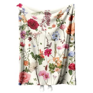 Vibrant Psychedelic Leaf Print Throw Blanket Rectangular Polyester Cotton Home Decor Modern Style Four Seasons Use - Product Image 3