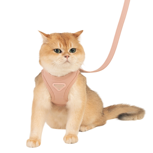 Premium PU Leather Dog Cat Pet Harness Kit Breathable Mesh with Stylish Breakaway Feature and Leash Low MOQ - Product Image 4
