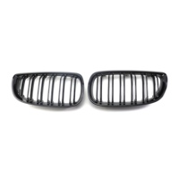 Grille de pare-chocs avant à double lamelles Grilles de pare-chocs avant en ABS noir brillant calandre double ligne pour Bmw série 3 E92 2006-2009