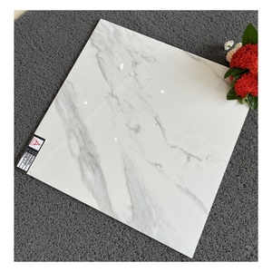 Piastrelle in Ceramica Effetto Marmo Bianco <span class=keywords><strong>Carrara</strong></span> Lucido 24x24, Design Moderno per Pavimenti Domestici, Funzione Mattone Refrattario, Prezzo Conveniente - Product Image 1