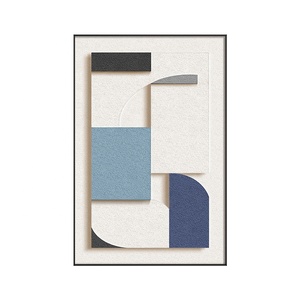 <span class=keywords><strong>Soggiorno</strong></span> minimalista pittura decorativa 3D pittura tridimensionale astratta geometrica moderna texture con cornice - Product Image 3