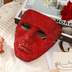 Máscara Facial Completa con Pedrería Brillante para Halloween y Festivales de Música, Accesorio de Disfraz Brillante para Conciertos y Fiestas - Product Image 6