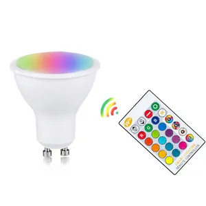 AC 85-265V Atmosphere Night Lighting Colorful Changeable Decorative Lights 8W Remote Control GU10 RGB LED Bulb