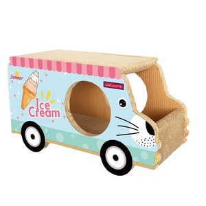 Cat <b>Car</b> Shaped Scratcher <b>Bed</b> Corrugated Cardboard Durable Cartoon Design For Cats 60x26.5x34cm - Product Image 5