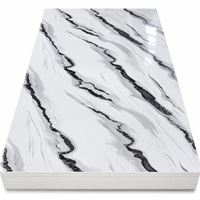 Panneau mural en marbre UV de luxe, feuille de marbre PVC haute brillance pour la décoration murale de fond de télévision dans le salon