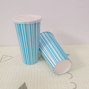 Gobelets en papier biodégradables de 12 oz et 22 oz avec couvercles, personnalisés avec logo imprimé en rose, rouge et noir, pour cola et café, vente en gros à prix réduit - Product Image 3