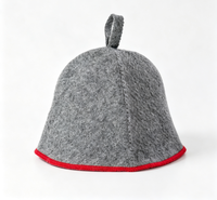 Chapeau de sauna en feutre de laine avec bordure colorée, bonnet de bain de sauna tendance, accessoire essentiel pour la salle de sauna