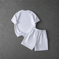 Ensemble deux pièces tricoté sur mesure pour homme, motif léopard, t-shirt à manches courtes et short décontracté à cordon de serrage, OEM ODM, logo personnalisé