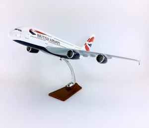 Modèle d'avion en résine moulé sous pression British Airways Airbus A380 de 45 cm 1/160 avec ailes fixes et support d'exposition - Product Image 3
