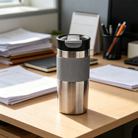Nouvelle tasse de voyage moderne pour le bureau, mug à café 500 ml en acier inoxydable sans BPA, double paroi isolée sous vide, anti-fuite, écologique, 8-12