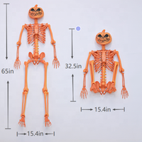 Squelettes multicolores d'Halloween avec corde de suspension 5 pieds/165 cm pour fête d'Halloween, décoration de maison hantée, vente en gros disponible