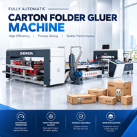 Machine plieuse-colleuse entièrement automatique à grande vitesse, ligne de fabrication de boîtes en carton ondulé avec empilage automatique