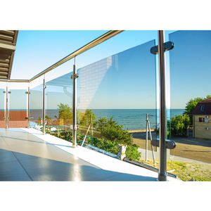 Rampe d'escalier en verre Georgia avec main courante en <span class=keywords><strong>bois</strong></span> <span class=keywords><strong>Balustrade</strong></span> intérieure en verre de sécurité au design moderne <span class=keywords><strong>pour</strong></span> escaliers - Product Image 6