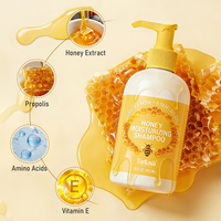 Kits de Soins Capillaires au Miel à Marque Blanche aux Acides Aminés, Shampoing et Après-Shampoing Anti-Pelliculaire Volumisant à la Propolis