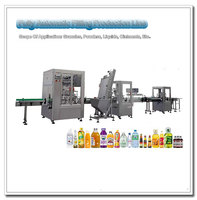 Machine automatique multi-têtes linéaire pour l'embouteillage d'eau, de boissons aux fruits, d'eau minérale, de liquides hautement visqueux et de poudres