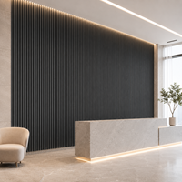 Panneaux muraux rainurés WPC de couleur unie en gros, revêtement mural décoratif au toucher doux