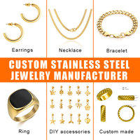 Modeschmuck-Hersteller Großhandel Maßgefertigter Edelstahl Messing 925 Silber Halskette Ring Armband Ohrringe Schmuck