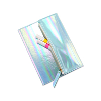Carnet holographique arc-en-ciel avec logo personnalisé, couverture rigide A5, pochette zippée, porte-stylo, pour cadeau promotionnel d'entreprise