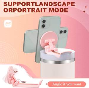 Soporte Magnético para Teléfono Compatible con Tapas de Botella Stanley Cup 40 oz Quencher H1.0 2.0, Soporte Plegable para Teléfono con Espejo - Product Image 4