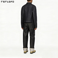 Ensemble en jean vintage écologique pour homme grande taille, respirant, sans couture, à capuche, épais, imprimé strass, couleur unie, style mode