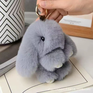 QYS 15cm Rabbit Plush Keychain Soft Bunny Bag Charm <b>Car</b> Pendant Plush Ball <b>Key</b> <b>Ring</b> Gift - Product Image 2