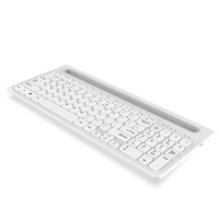 Clavier sans fil rechargeable AIKUN pour bureau et domicile - Interrupteur en caoutchouc - Design ultra fin - Triple solution BT5.0 + 3.0 + 2.4G