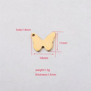 จี้สเตนเลสทรงผีเสื้อสำหรับทำเครื่องประดับที่ออกแบบเองได้ - Product Image 4