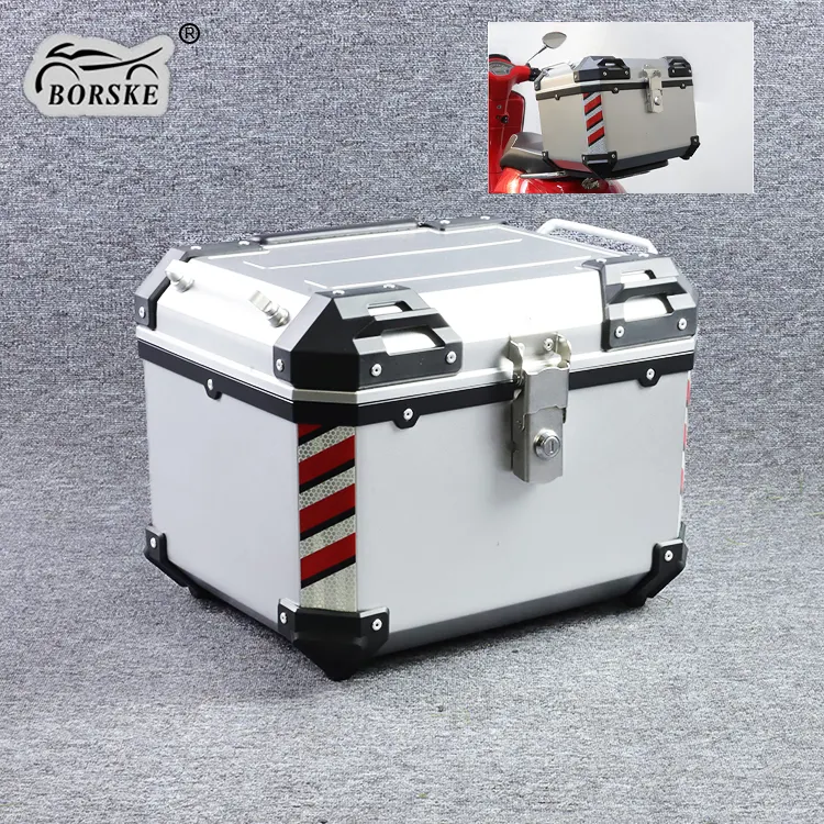 BORSKE Custom moto Storage posteriore bagagliaio moto Top Case Box PP plastica impermeabile moto Tail Box