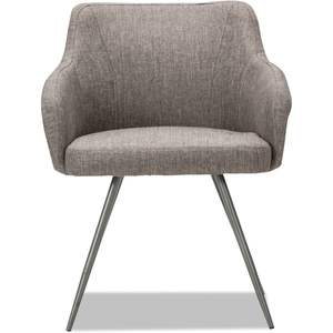 Fauteuil d'invité Alera Captain Series au design moderne et confortable, en cuir tweed gris avec structure en métal pour réunions et salon - Product Image 6