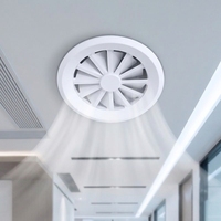 Diffuseur d'air circulaire à flux tourbillonnaire, grille de ventilation en plastique ABS pour système mural, sortie d'air frais HVAC