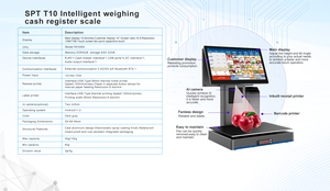Balance intelligente en acier inoxydable avec impression d'étiquettes et codes-barres, double écran tactile et API réseau pour supermarchés et boucheries - Product Image 6