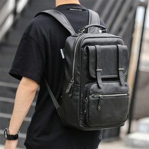Vente en gros de sacs à dos en <span class=keywords><strong>cuir</strong></span> artificiel pour collégiens et collégiens cartables simples décontractés de marque personnalisée pour jeunes sacs à dos pour ordinateur portable de 14 pouces - Product Image 2