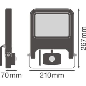 Faretto di Sicurezza Ledvance 50W 4500lm 4000k con Sensore di Movimento, Corpo Nero - Product Image 5