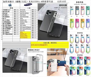 Coque de téléphone transparente antichoc en TPU tendance avec double porte-cartes pour 14/13/12/<span class=keywords><strong>11</strong></span> <span class=keywords><strong>Pro</strong></span> Max/X/XR/XS Max/7/8 Plus - Haute qualité - Product Image 2