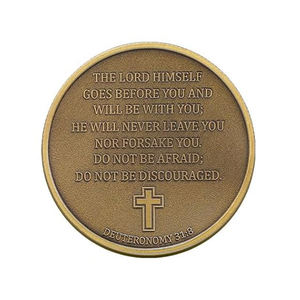 Moneta cristiana placcata in bronzo il signore è la mia tasca in metallo gettoni da roccia per la preghiera sport artigianali in ottone regali cristiani - Product Image 3