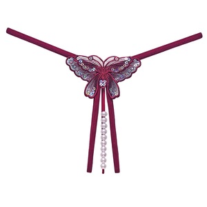 Culotte en dentelle pour femmes, sexy, avec paillettes brodées, entrejambe <span class=keywords><strong>ouvert</strong></span>, massage érotique, maille transparente, taille basse, <span class=keywords><strong>string</strong></span> T-back - Product Image 6