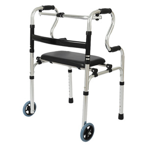 Aluminum Alloy <b>Walker</b> With Seat And Wheels For <b>Elderly</b> Mobility Assistance - Product Image 1
