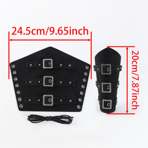 Pelindung Lengan Abad Pertengahan dari Kulit Imitasi, Pelindung Pergelangan Tangan Viking Berpaku 3 Tali untuk LARP & Cosplay - Product Image 6