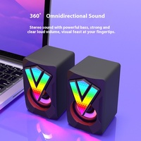Speaker komputer portabel, pengeras suara komputer USB bercahaya kabel USB Subwoofer Mini untuk Laptop Multimedia Audio bermain game