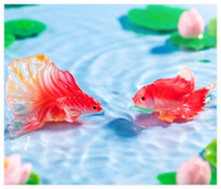 Art mixte océan Fengshui résine Koi poisson rouge Sculpture Miniature ornement pour porte-clés pendentif jardin Aquarium réservoir décor enfant jouet